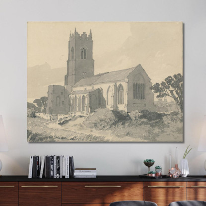 Chiesa Di Ingham Norfolk John Sell Cotman jsc31 quadro stampato su tela