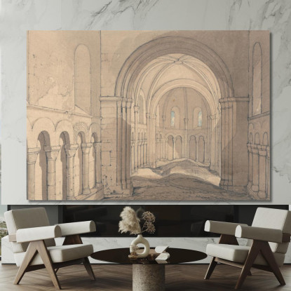 Interno Della Cappella Di Saint Julien Vicino A Rouen Normandia John Sell Cotman jsc34 quadro stampato su tela