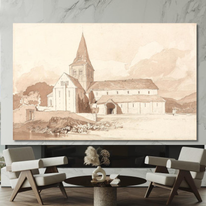Notre Dame Sur L'Eau A Domfront Normandia John Sell Cotman jsc43 quadro stampato su tela