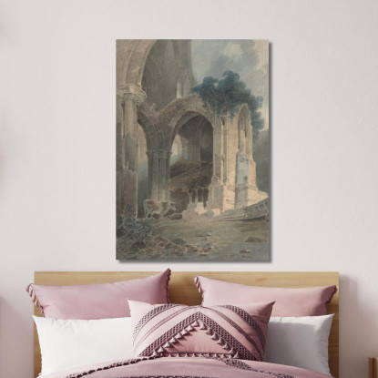 Abbazia Di Rievaulx Yorkshire John Sell Cotman jsc45 quadro stampato su tela