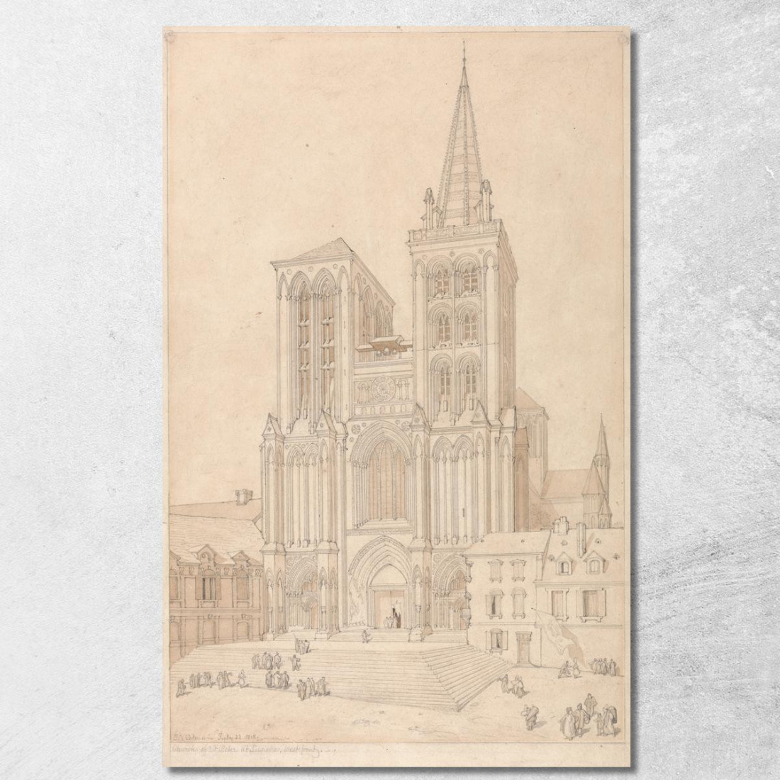 San Pietro A Lisieux Normandia Facciata Ovest John Sell Cotman jsc52 quadro stampato su tela San Pietro A Lisieux Normandia Facciata Ovest John Sell Cotman jsc52 quadro stampato su tela