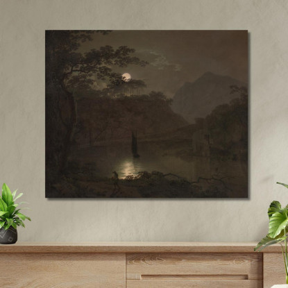 Un Lago Al Chiaro Di Luna Joseph Wright of Derby jwd3 quadro stampato su tela