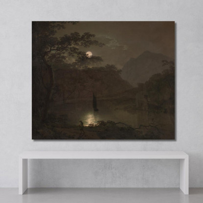 Un Lago Al Chiaro Di Luna Joseph Wright of Derby jwd3 quadro stampato su tela