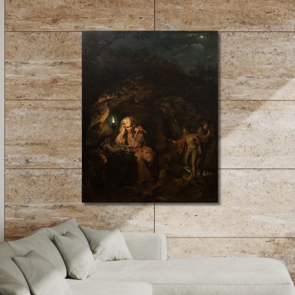 Un Filosofo Alla Luce Della Lampada Joseph Wright of Derby jwd5 quadro stampato su tela