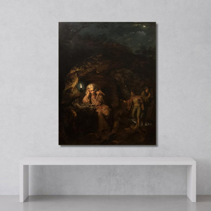 Un Filosofo Alla Luce Della Lampada Joseph Wright of Derby jwd5 quadro stampato su tela