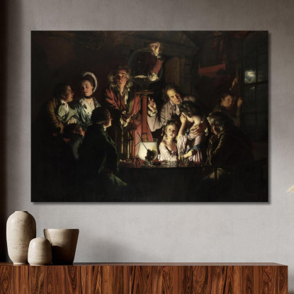Un Esperimento Su Un Uccello Nella Pompa Pneumatica Joseph Wright of Derby jwd7 quadro stampato su tela