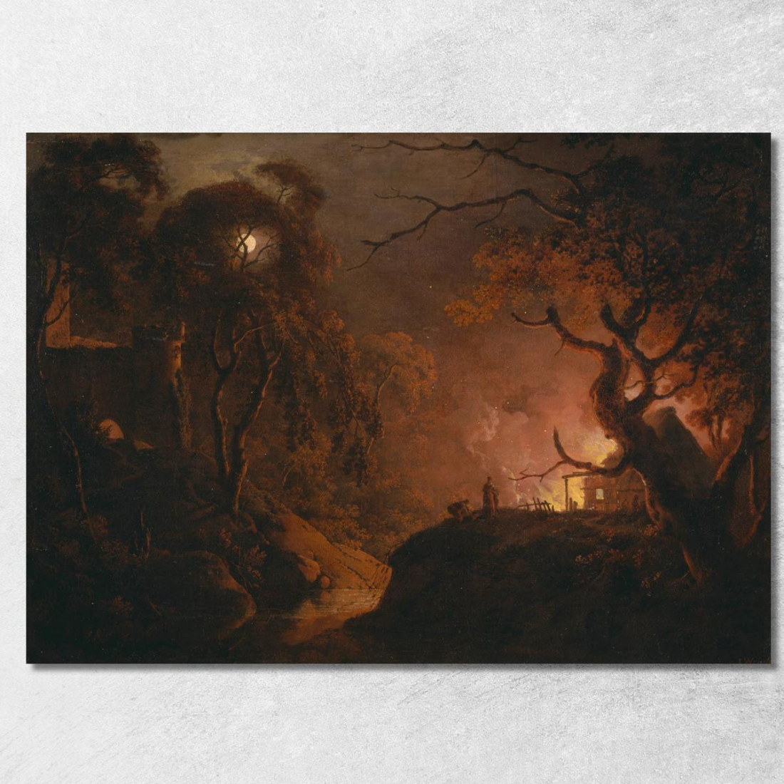 Cottage In Fiamme Di Notte Joseph Wright of Derby jwd9 quadro stampato su tela Cottage In Fiamme Di Notte Joseph Wright of Derby jwd9 quadro stampato su tela