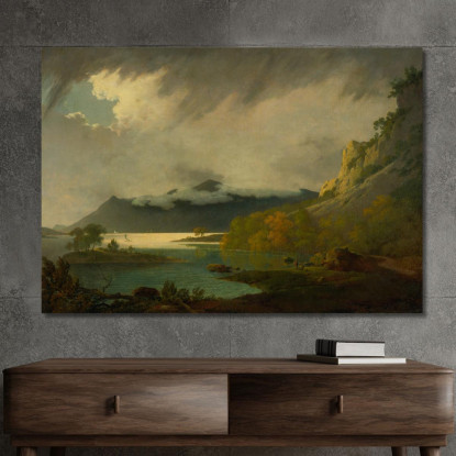 Derwent Water Con Skiddaw In Lontananza Joseph Wright of Derby jwd11 quadro stampato su tela
