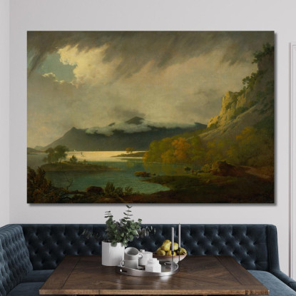 Derwent Water Con Skiddaw In Lontananza Joseph Wright of Derby jwd11 quadro stampato su tela