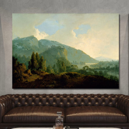 Paesaggio Italiano Con Montagne E Un Fiume Joseph Wright of Derby jwd20 quadro stampato su tela