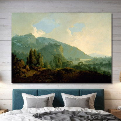 Paesaggio Italiano Con Montagne E Un Fiume Joseph Wright of Derby jwd20 quadro stampato su tela