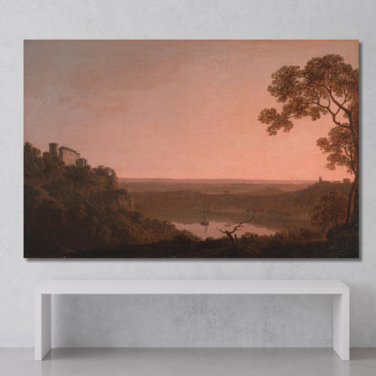 Lago Di Nemi Joseph Wright of Derby jwd24 quadro stampato su tela