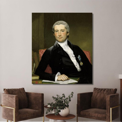 Ritratto Del Generale Giles Joseph Wright of Derby jwd42 quadro stampato su tela