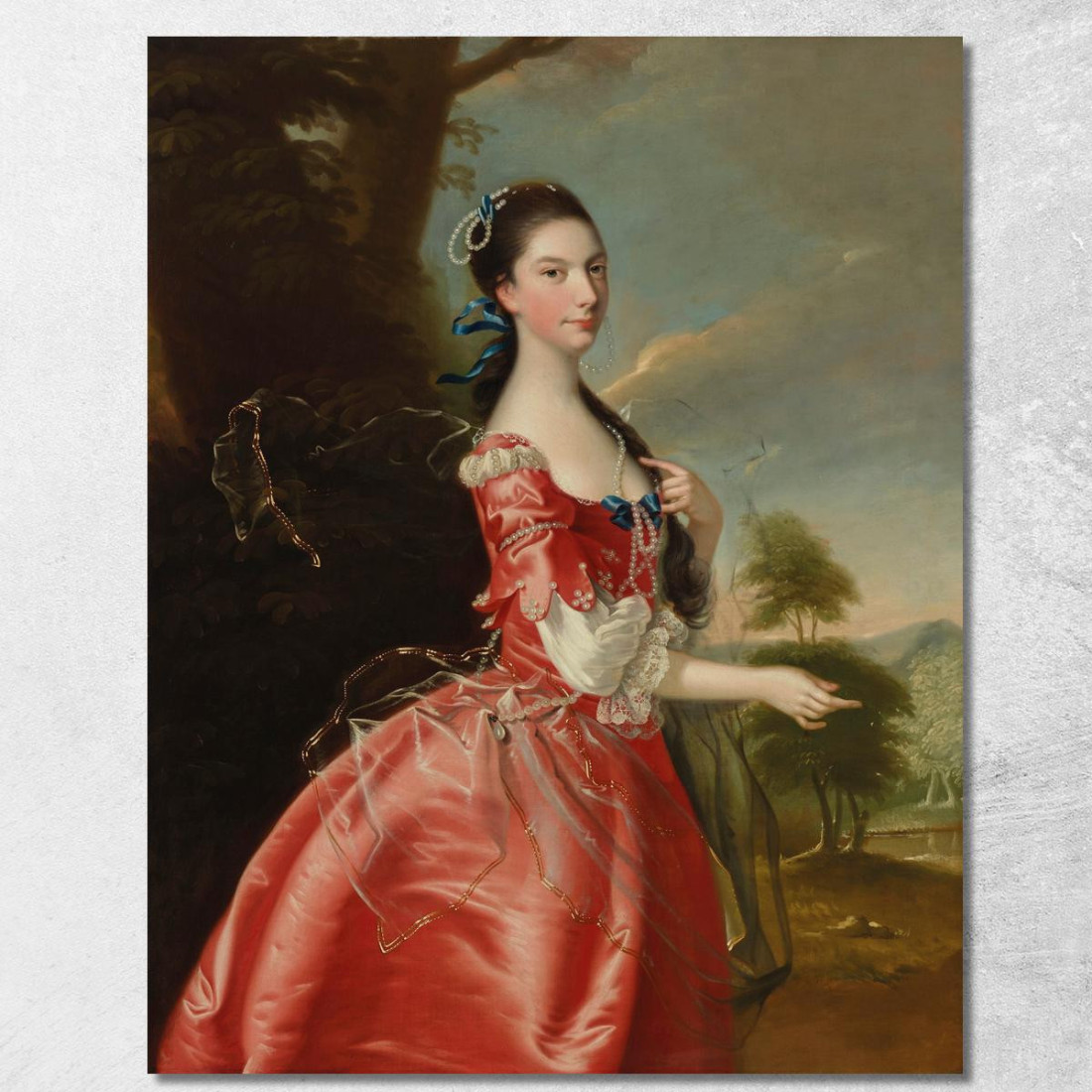 Ritratto Di Miss Ann Carver Davanti A Un Paesaggio Joseph Wright of Derby jwd44 quadro stampato su tela Ritratto Di Miss Ann Carver Davanti A Un Paesaggio Joseph Wright of Derby jwd44 quadro stampato su tela