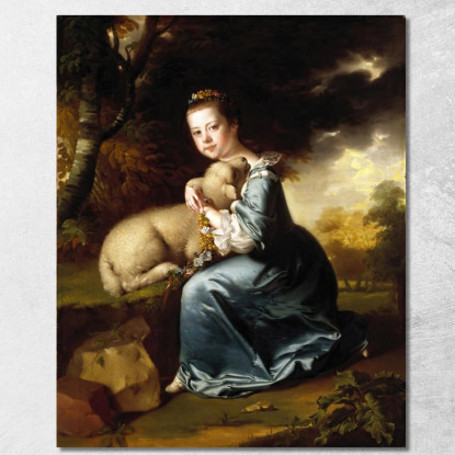 Ritratto Di Miss Frances Warren Joseph Wright of Derby jwd45 quadro stampato su tela