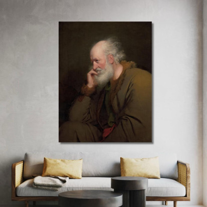 Studio Di Un Vecchio Joseph Wright of Derby jwd56 quadro stampato su tela