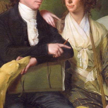 Il Reverendo E La Signora Thomas Gisborne Di Yoxhall Lodge Leicestershire Joseph Wright of Derby jwd62 quadro stampato su tela