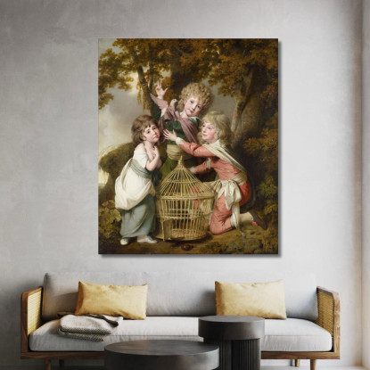 I Bambini Synnot Joseph Wright of Derby jwd63 quadro stampato su tela