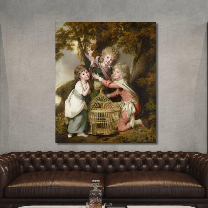 I Bambini Synnot Joseph Wright of Derby jwd63 quadro stampato su tela