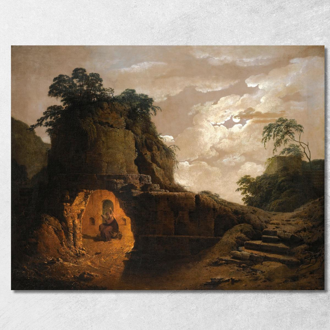 La Tomba Di Virgilio Al Chiaro Di Luna Joseph Wright of Derby jwd68 quadro stampato su tela La Tomba Di Virgilio Al Chiaro Di Luna Joseph Wright of Derby jwd68 quadro stampato su tela