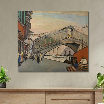 Il Ponte Di Rialto A Venezia Jules Schmalzigaug jsh22 quadro stampato su tela