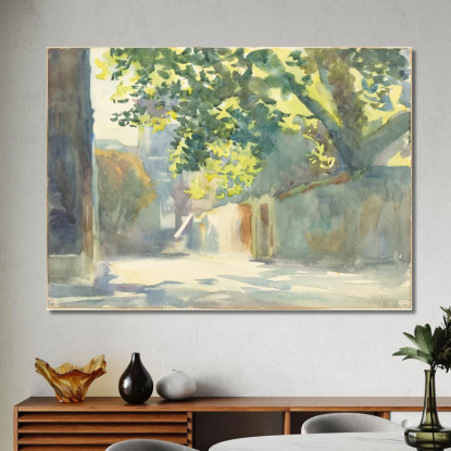 Parete Illuminata Dal Sole Sotto Un Albero John Singer Sargent jss296 quadro stampato su tela