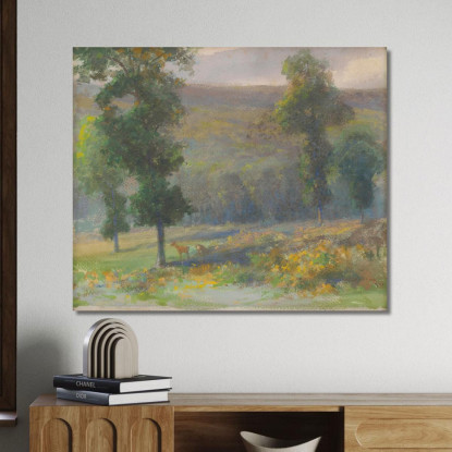 Un Boschetto Con Cervi Ľudovít Čordák lco1 quadro stampato su tela