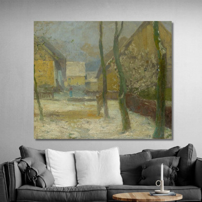 Cortile Dell'Artista A Slanec In Inverno Ľudovít Čordák lco4 quadro stampato su tela