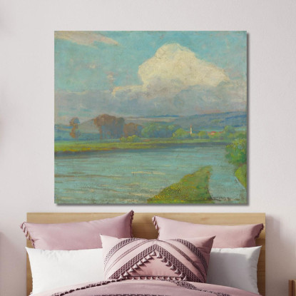 Paesaggio Con Fiume Ľudovít Čordák lco42 quadro stampato su tela
