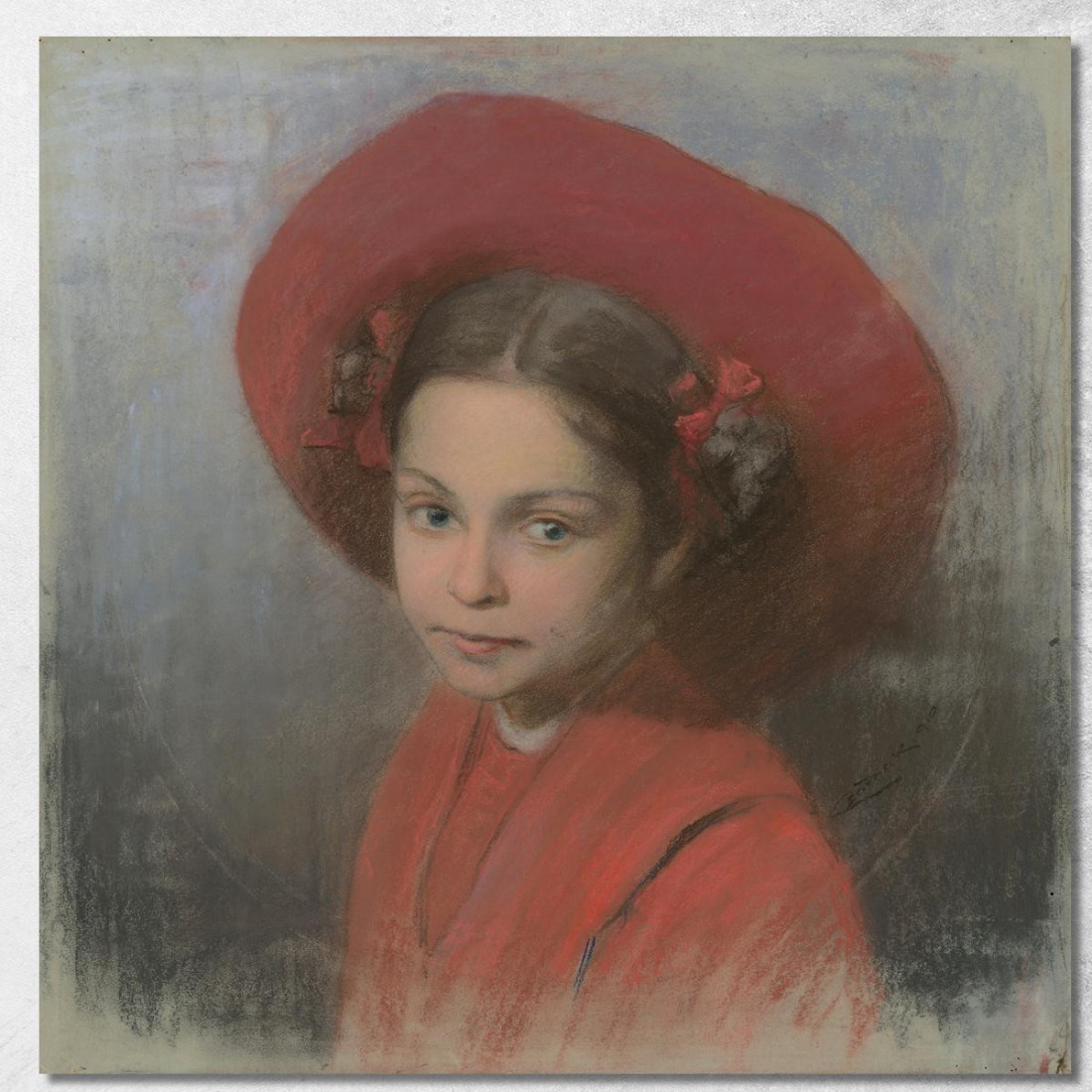 Ritratto Della Figlia Dell'Artista Georgina Ľudovít Čordák lco56 quadro stampato su tela Ritratto Della Figlia Dell'Artista Georgina Ľudovít Čordák lco56 quadro stampato su tela