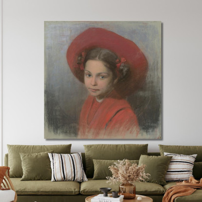 Ritratto Della Figlia Dell'Artista Georgina Ľudovít Čordák lco56 quadro stampato su tela
