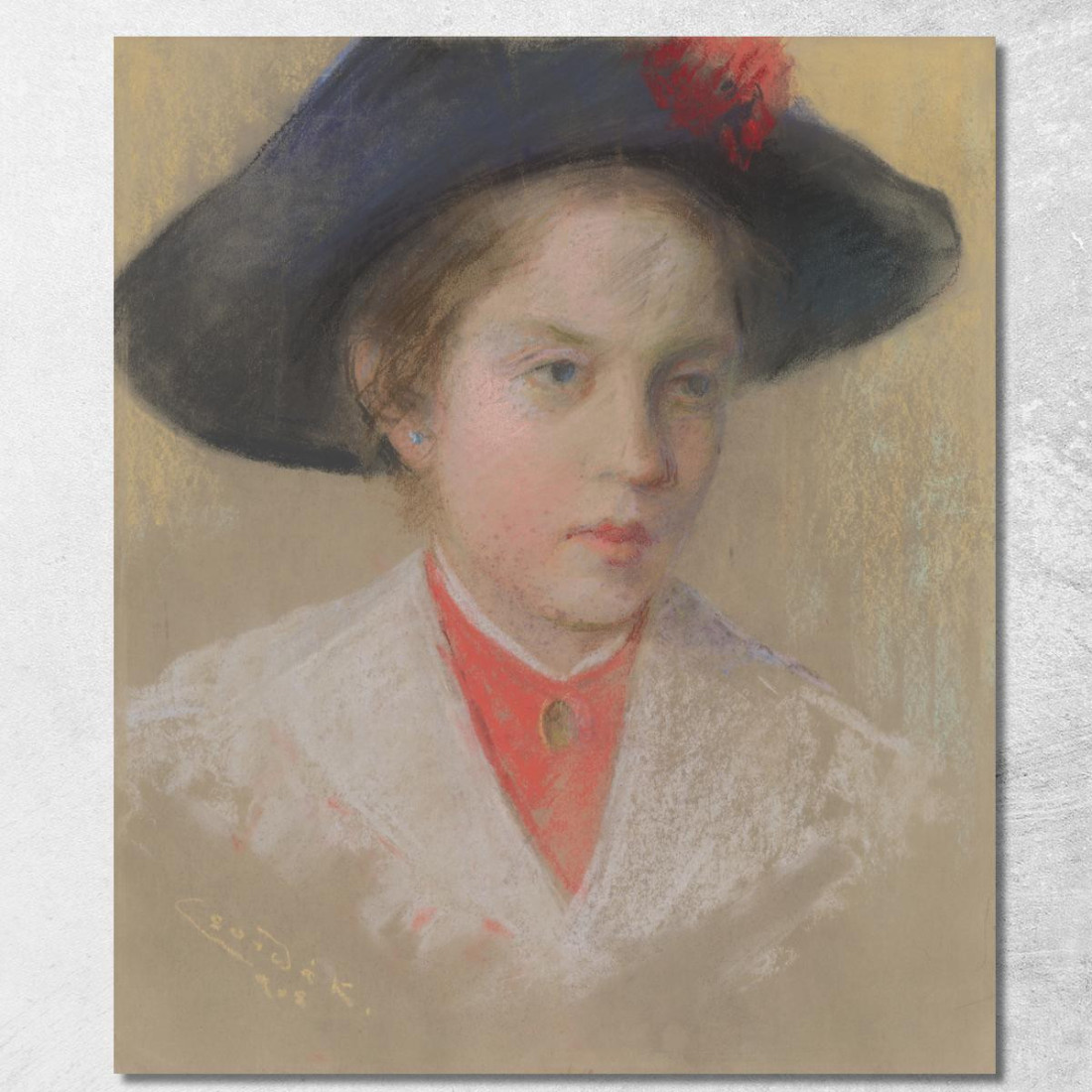 Ritratto Della Figlia Dell'Artista Palma Ľudovít Čordák lco57 quadro stampato su tela Ritratto Della Figlia Dell'Artista Palma Ľudovít Čordák lco57 quadro stampato su tela