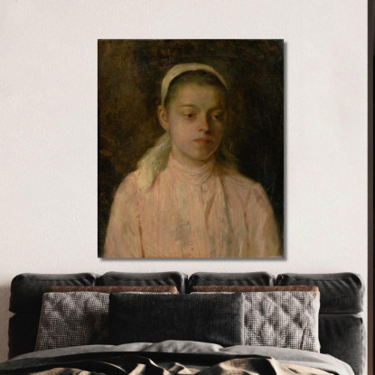 Studio Della Testa Di Una Ragazza Contadina Ľudovít Čordák lco73 quadro stampato su tela