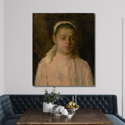Studio Della Testa Di Una Ragazza Contadina Ľudovít Čordák lco73 quadro stampato su tela