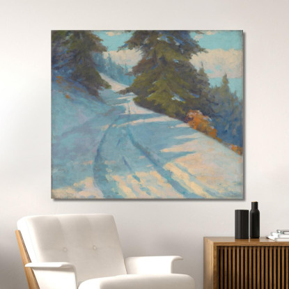 Paesaggio Invernale Ľudovít Čordák lco91 quadro stampato su tela