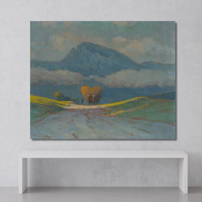 Raccolta Del Fieno Ľudovít Čordák lco94 quadro stampato su tela