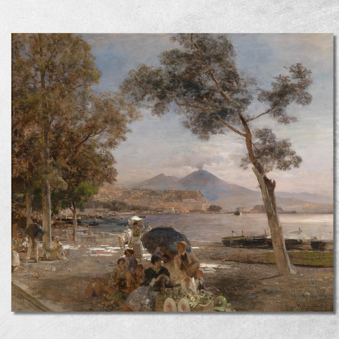 Atmosfera Serale Nel Golfo Di Napoli Oswald Achenbach oac5 quadro stampato su tela Atmosfera Serale Nel Golfo Di Napoli Oswald Achenbach oac5 quadro stampato su tela