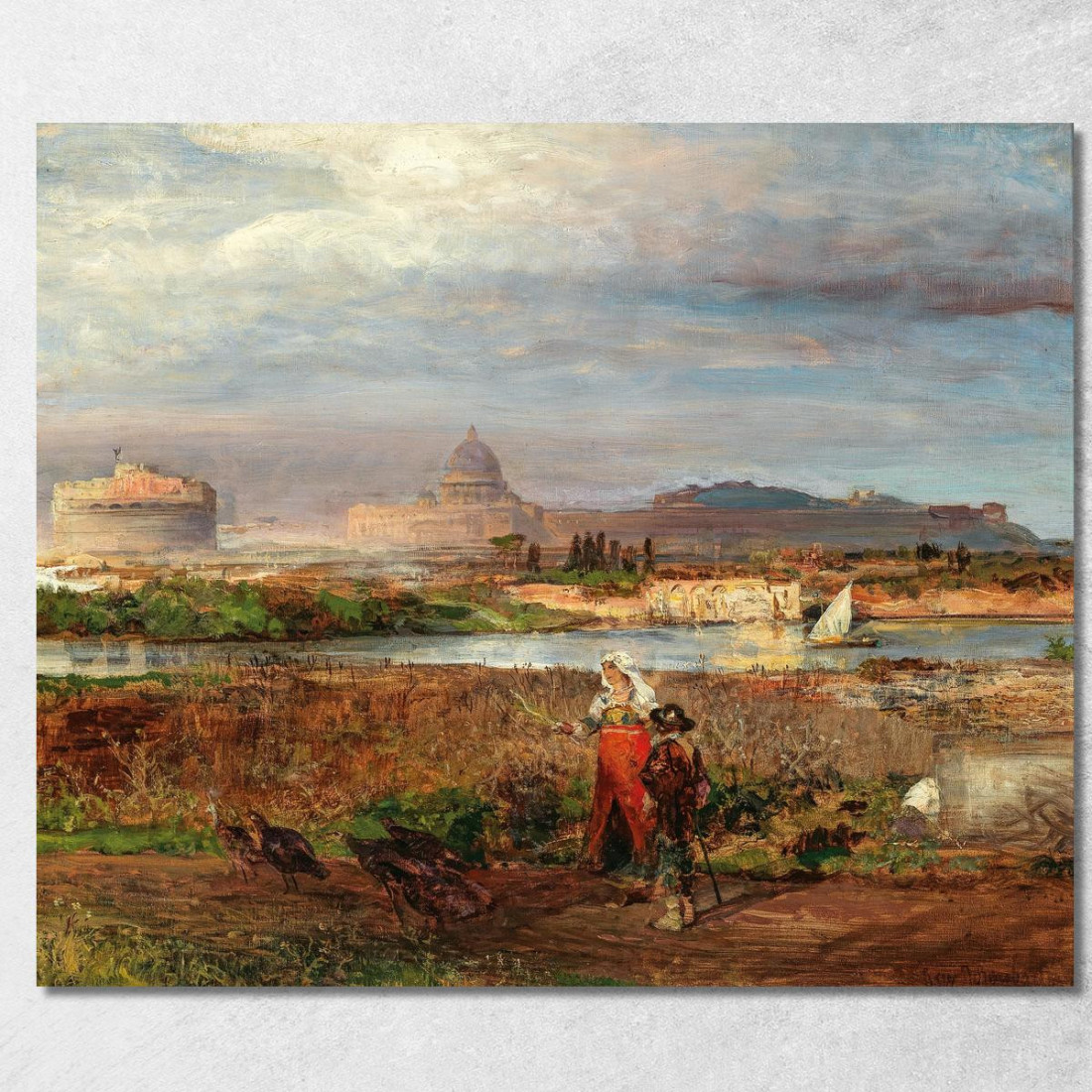 Alle Porte Di Roma Oswald Achenbach oac9 quadro stampato su tela Alle Porte Di Roma Oswald Achenbach oac9 quadro stampato su tela