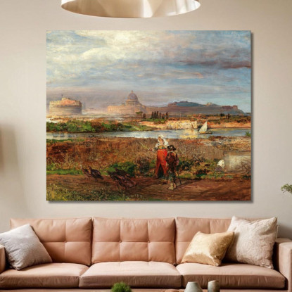Alle Porte Di Roma Oswald Achenbach oac9 quadro stampato su tela