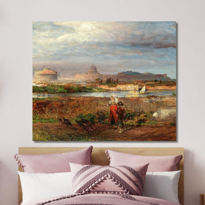 Alle Porte Di Roma Oswald Achenbach oac9 quadro stampato su tela