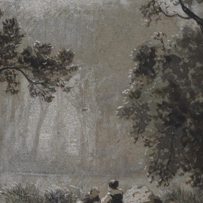 Un Paesaggio Forestale Romantico Al Chiaro Di Luna Oswald Achenbach oac15 quadro stampato su tela