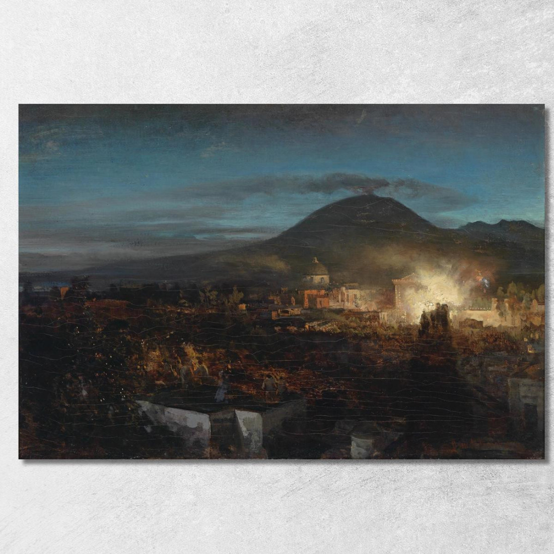 Fuochi D'Artificio A Torre Annunziata Oswald Achenbach oac16 quadro stampato su tela Fuochi D'Artificio A Torre Annunziata Oswald Achenbach oac16 quadro stampato su tela