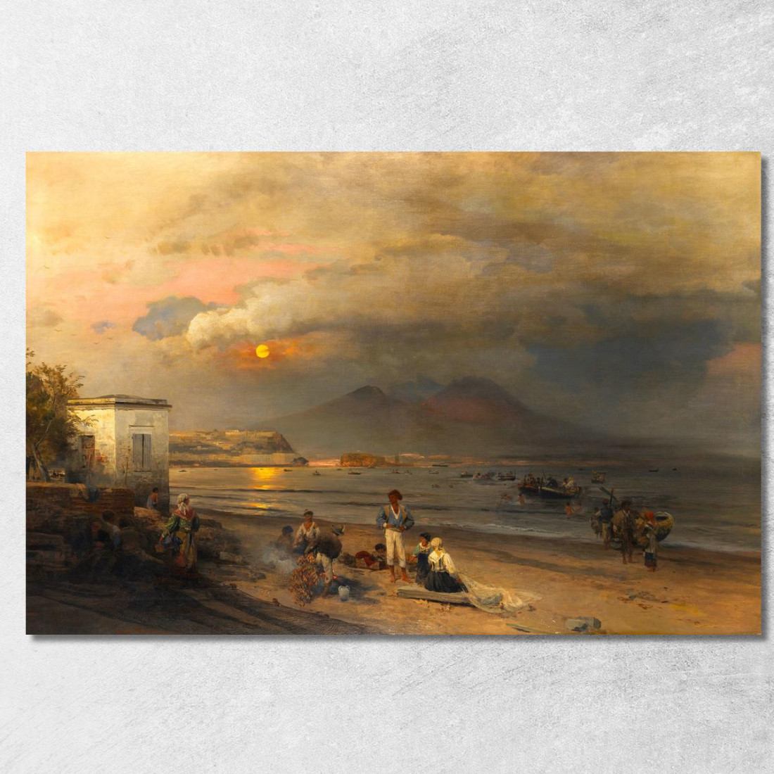 Golfo Di Napoli Oswald Achenbach oac20 quadro stampato su tela