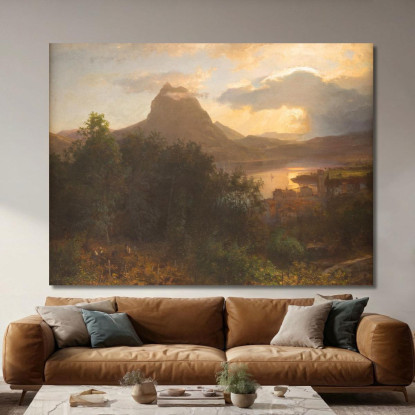 Vendemmia Alla Sera Oswald Achenbach oac21 quadro stampato su tela