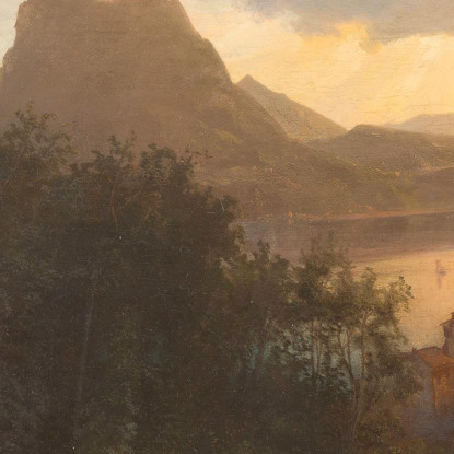 Vendemmia Alla Sera Oswald Achenbach oac21 quadro stampato su tela