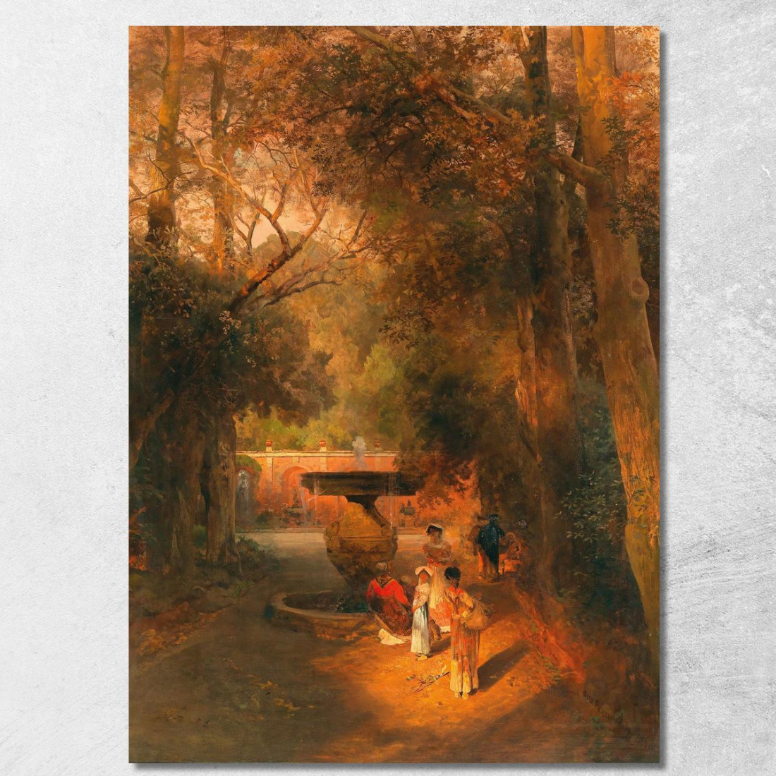 Nel Parco Presso La Fontana Di Villa Torlonia A Frascati Vicino Roma Oswald Achenbach oac22 quadro stampato su tela Nel Parco Presso La Fontana Di Villa Torlonia A Frascati Vicino Roma Oswald Achenbach oac22 quadro stampato su tela