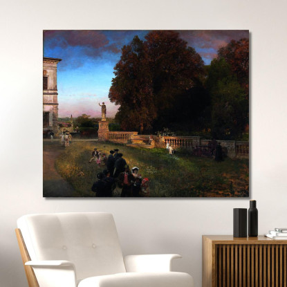 Nel Parco Di Villa Borghese Oswald Achenbach oac23 quadro stampato su tela