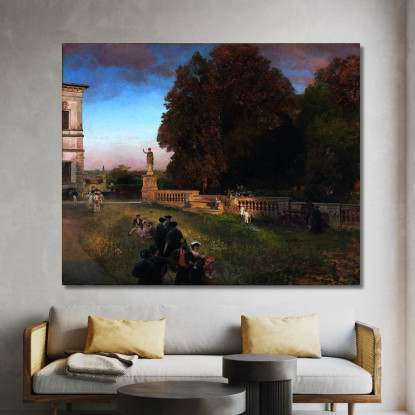 Nel Parco Di Villa Borghese Oswald Achenbach oac23 quadro stampato su tela