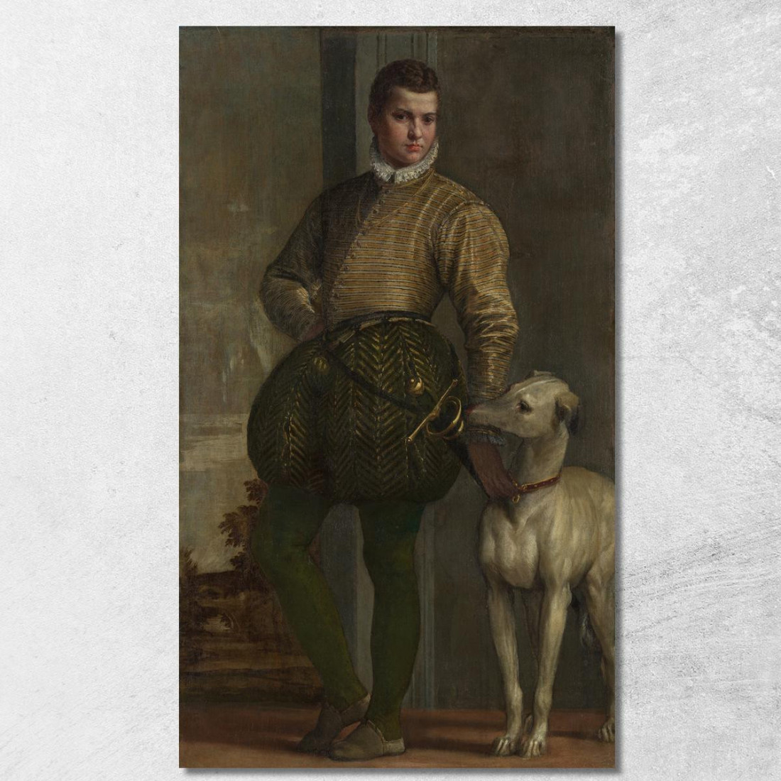Ragazzo Con Un Levriero Paolo Veronese pvr14 quadro stampato su tela Ragazzo Con Un Levriero Paolo Veronese pvr14 quadro stampato su tela