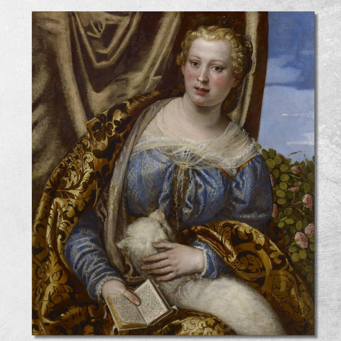 Ritratto Di Una Dama Come Sant'Agnese Paolo Veronese pvr22 quadro stampato su tela Ritratto Di Una Dama Come Sant'Agnese Paolo Veronese pvr22 quadro stampato su tela